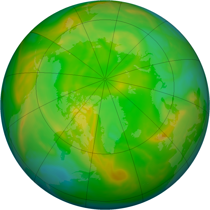 Arctic ozone map for 12 June 2005